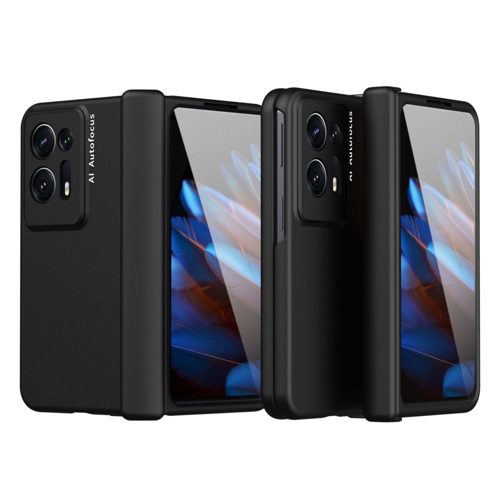 Anti-scratch Phone Cover For Oppo Find N2 5G Side Hinge Hard PC Phone Case with Tempered Glass Film Anti-scratch Phone Cover For Oppo Find N2 5G Side Hinge Hard PC Phone Case with Tempered Glass Film